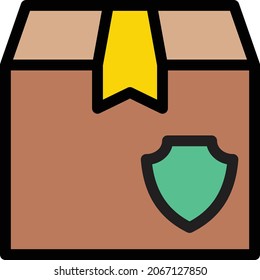 shield lock vector color line icon