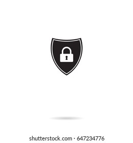 shield lock vector flat icon