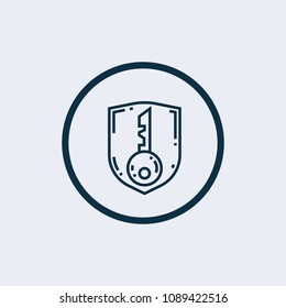 Shield with lock vector icon