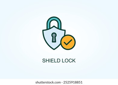Ilustración De Vector De Bloqueo De Escudo O Símbolo De Logotipo