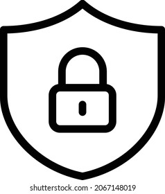 shield lock vector thin line icon