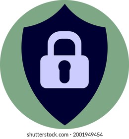 Shield and locket, illustration, vector on a white background.