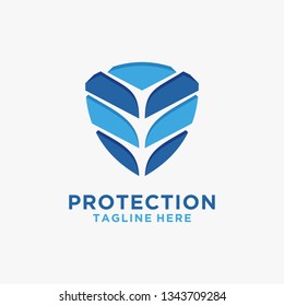 Shield logo with abstract design