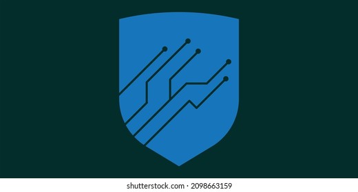 Shield logo with abstract design and symbol art