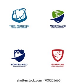 shield logo abstract symbol of security vector