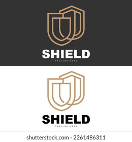 Logotipo Escudo, Vector de seguridad de protección antivirus, diseño de escudo con logotipo para juegos simples