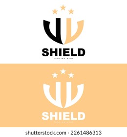 Shield Logo, Antivirus Protection Security Vector, Simple Gaming Logo Shield Design