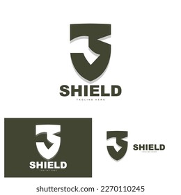 Shield Logo, Antivirus Protection Security Vector, Simple Gaming Logo Shield Design