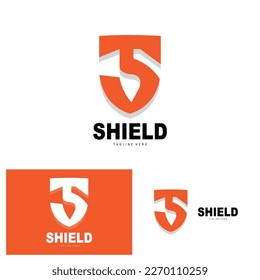 Shield Logo, Antivirus Protection Security Vector, Simple Gaming Logo Shield Design