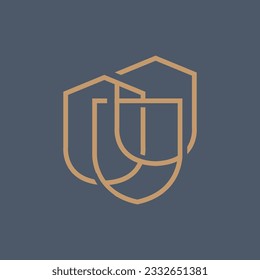 Shield Logo, Antivirus Protection Security Vector, Simple Gaming Logo Shield Design