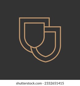 Logotipo Escudo, Vector de seguridad de protección antivirus, diseño de escudo con logotipo para juegos simples