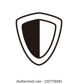 shield logo in black and white