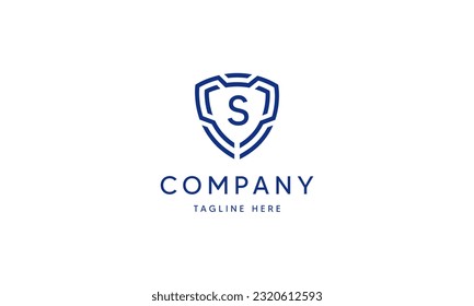 Shield Logo Blue Tech Modern IT