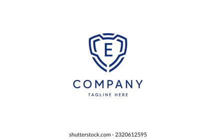 Shield Logo Blue Tech Modern IT