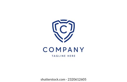 Shield Logo Blue Tech Modern IT
