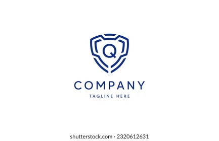 Shield Logo Blue Tech Modern IT
