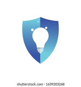  Shield Logo, shield bulb logo design template - vector.