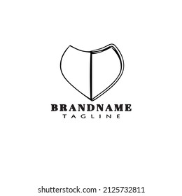 diseño de iconos de dibujos animados del logotipo del escudo ilustración vectorial moderna de color negro