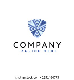 A shield logo with circle lines in a modern style suitable for businesses in the digital technology sector or others