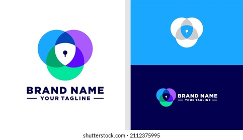 SHIELD LOGO CIRCLE MODERN COLORFUL EDITABLE