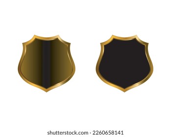 shield logo collections in gold colors, perfect for defence and protection concepts. company logo design template and brand.