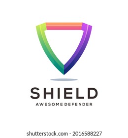 Shield Logo Colorful Gradient Abstract Illustration