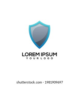 Shield logo colorful illustration vector 