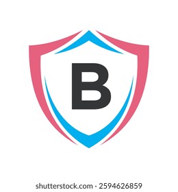 Shield Logo Combine With Letter B Vector Template