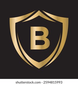 Shield Logo Combine With Letter B Vector Template