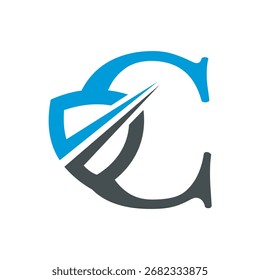 O logotipo Shield combina-se com o modelo de vetor da letra C