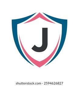 Shield Logo Combine With Letter J Vector Template