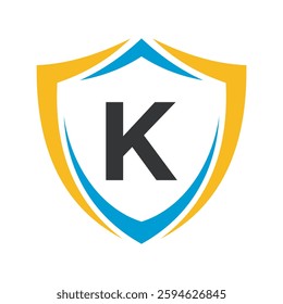 Shield Logo Combine With Letter K Vector Template