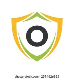 Shield Logo Combine With Letter O Vector Template