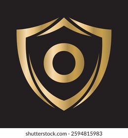 Shield Logo Combine With Letter O Vector Template