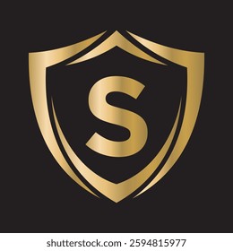 Shield Logo Combine With Letter S Vector Template