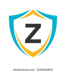Shield Logo Combine With Letter Z Vector Template