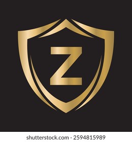 Shield Logo Combine With Letter Z Vector Template