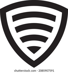 concepto de logotipo de escudo en negro