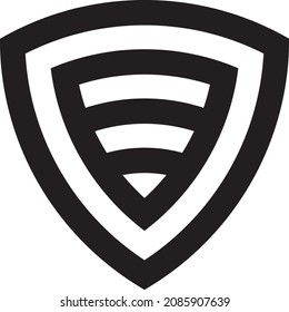 concepto de logotipo de escudo en negro