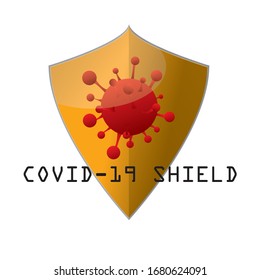 shield logo for Covid 19 during pandemic. 
