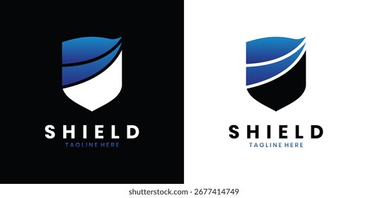 Shield logo design,  abstract security protection symbol