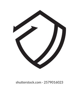 Shield logo design with Arrow combination in flat style