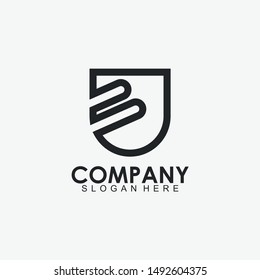 Shield Logo Design With Black Colour Isolated In White Background. Shield Icon. Shield, Vector Illustration