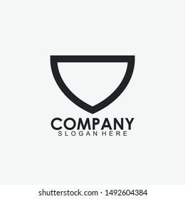 Shield Logo Design With Black Colour Isolated In White Background. Shield Icon. Shield, Vector Illustration