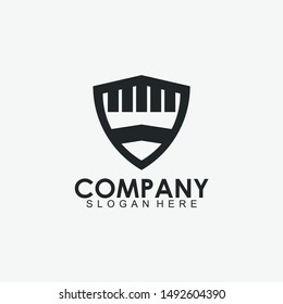 Shield Logo Design With Black Colour Isolated In White Background. Shield Icon. Shield, Vector Illustration