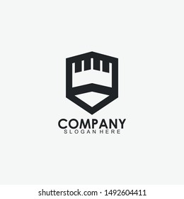 Shield Logo Design With Black Colour Isolated In White Background. Shield Icon. Shield, Vector Illustration