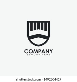 Shield Logo Design With Black Colour Isolated In White Background. Shield Icon. Shield, Vector Illustration