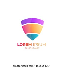 Shield logo design with colorful gradient. Easy to use for insurance company and security start up business. Vector Illustration EPS 10
