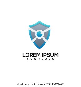 Diseño del logotipo del escudo vector colorido
