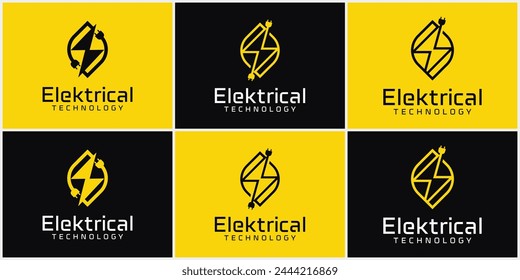 Shield logo design with a combination of flash thunder bolt, electric logo vector template